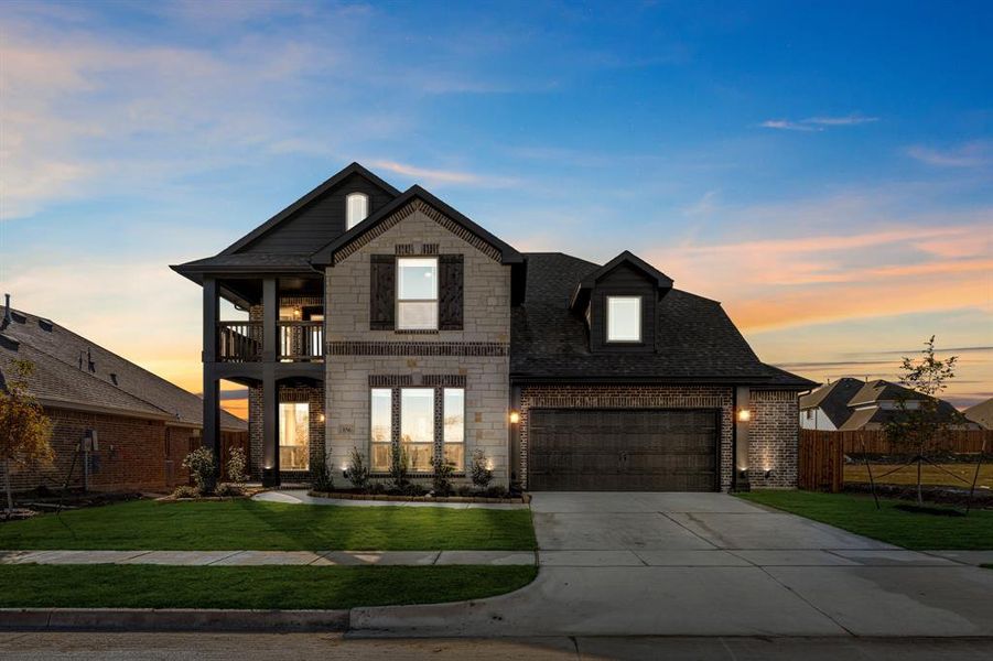 Front exterior of a new home in Hampton Park, Glenn Heights, TX, highlighting curb appeal (Image 2).