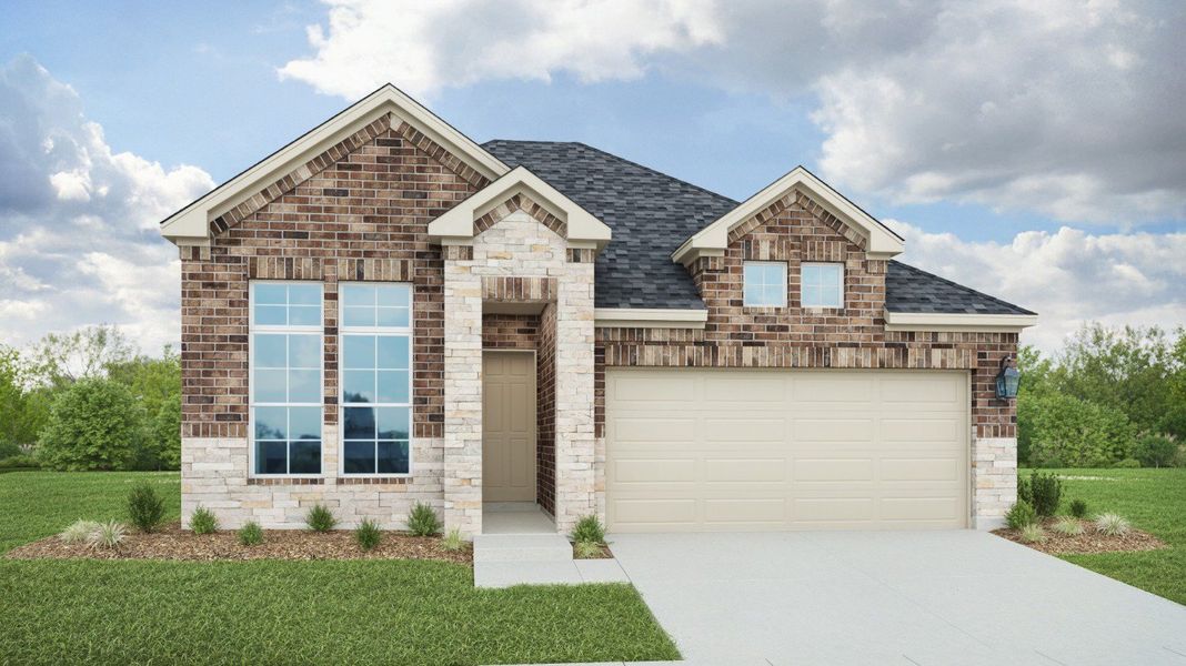 2D floor plan layout for the Aruba by DRB Homes in Sunflower Ridge, New Braunfels, TX (Image 22).