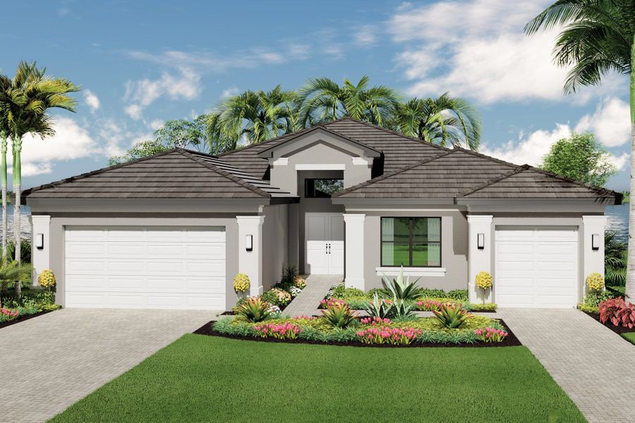 Representative exterior photo of a completed home built from the Bellagio by GL Homes in Valencia Parc at Riverland, Port St. Lucie, FL (Image 2).