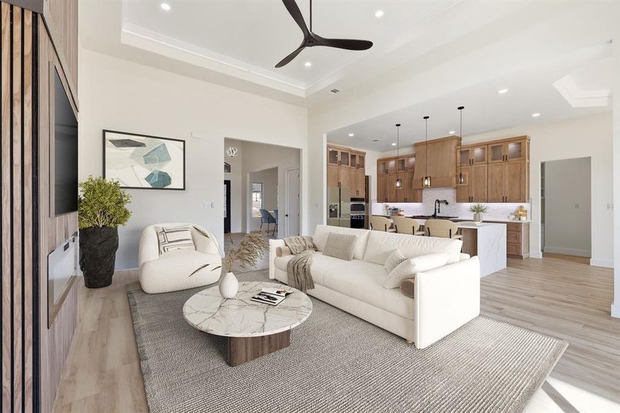 Virtually staged living room. Virtually staged living room.