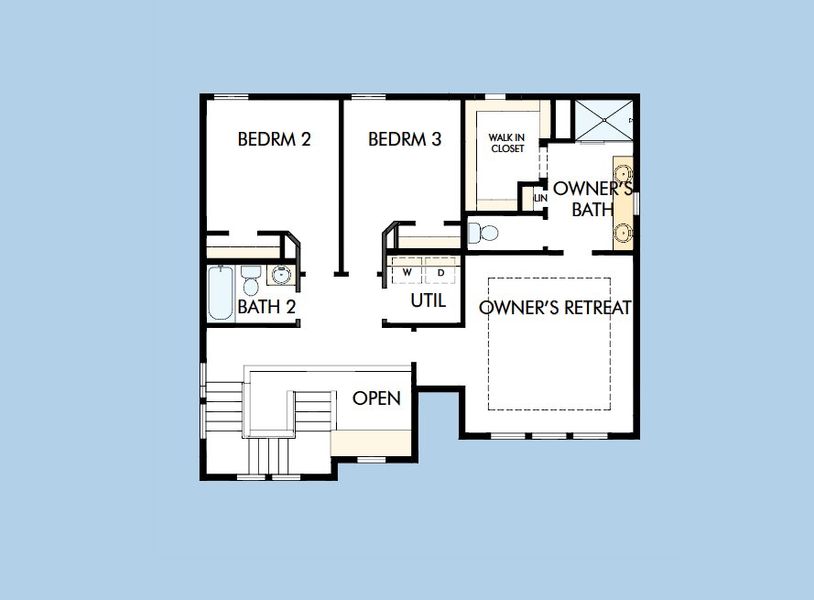 2D floor plan layout for the The Herald by David Weekley Homes in Walsh Gardens, Aledo, TX (Image 5).