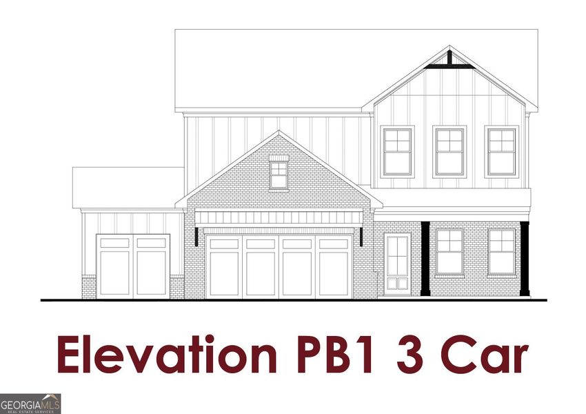 Front exterior of a new home in Rosewood Lake Estates, Hoschton, GA, highlighting curb appeal (Image 2).