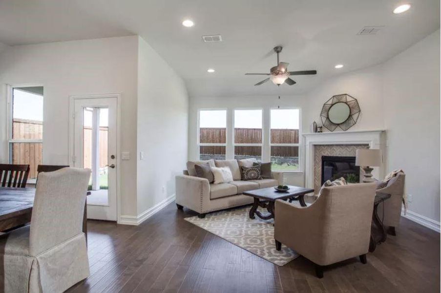 Photo of Pulte model home with same floor plan, not of actual home listed.