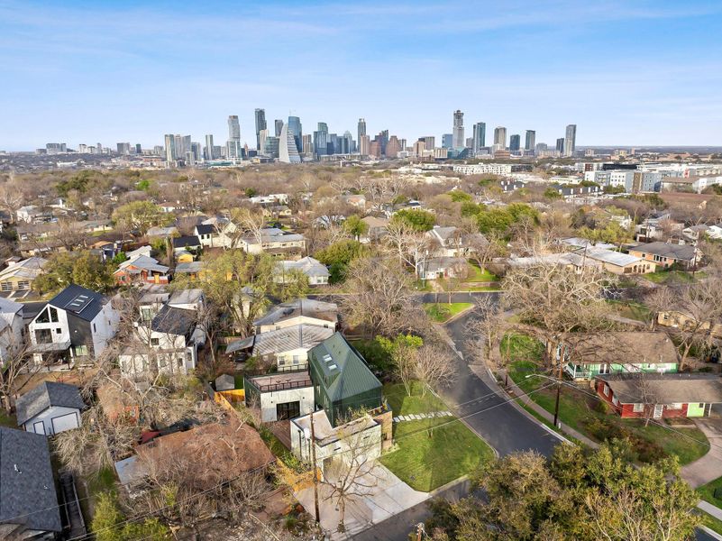 Drone / aerial view of skyline
