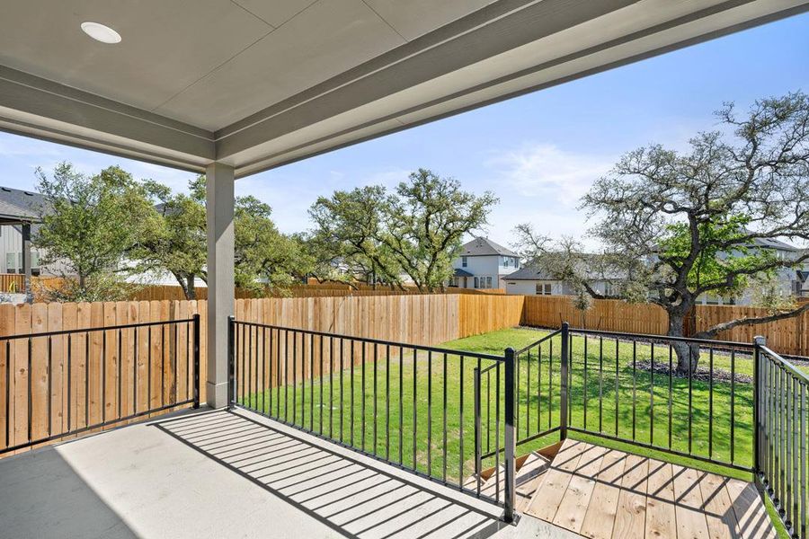 Exterior details and patio area of a home in Heritage, Dripping Springs (Image 3).