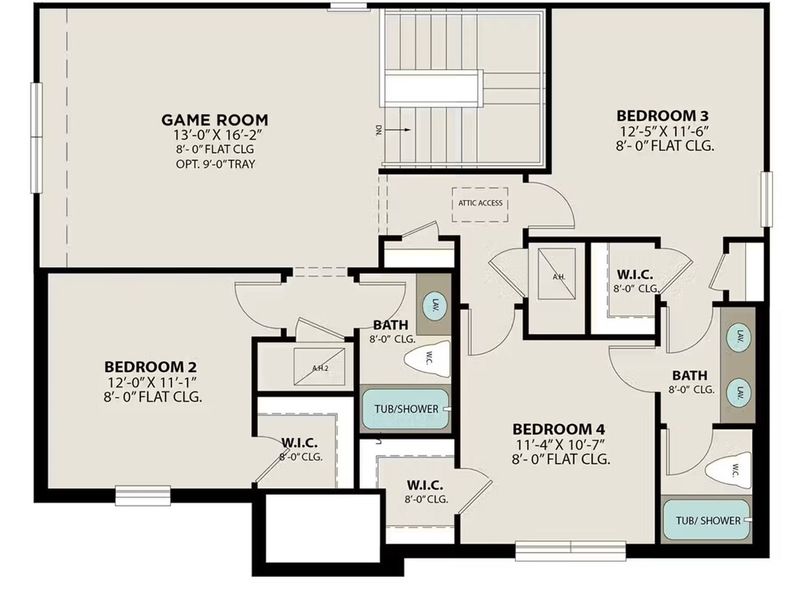 2D floor plan layout of this home in Bricewood, San Antonio, TX (Image 3).