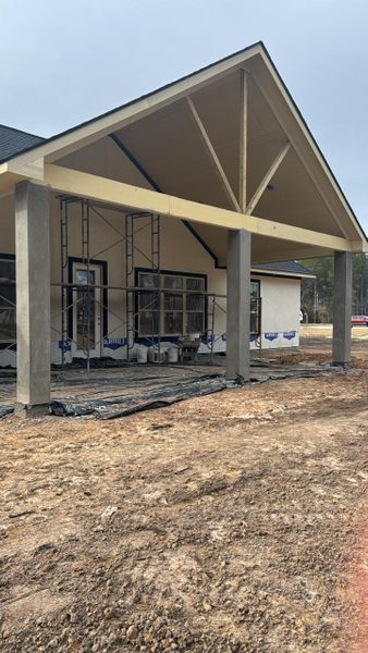 Exterior view during the final stages of construction. Landscaping, and additional exterior details are scheduled to be completed soon.