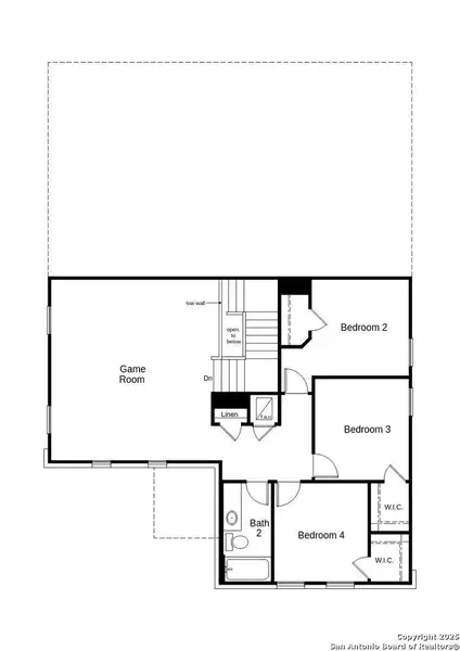 2D floor plan layout of this home in Hidden Bluffs at TRP, San Antonio, TX (Image 4).
