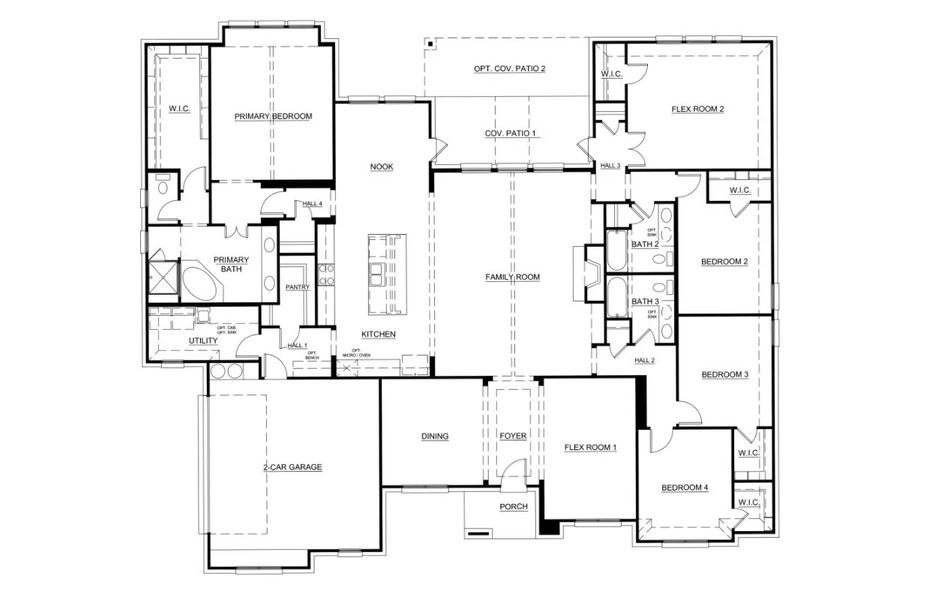 2D floor plan layout for the Concept 3441 by Landsea Homes in Paloma Ranch, Justin, TX (Image 5). 2D floor plan layout for the Concept 3441 by Landsea Homes in Paloma Ranch, Justin, TX (Image 5).
