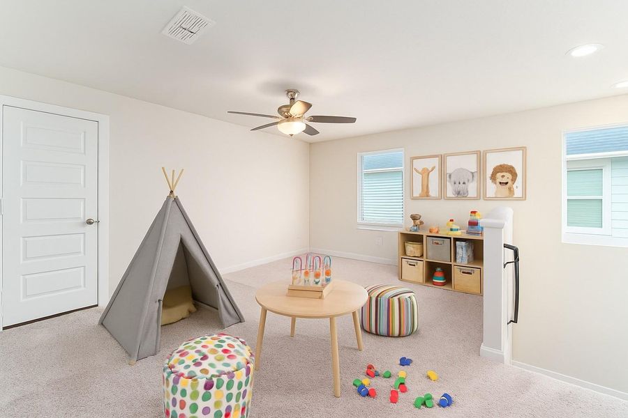 Upstairs loft/game room - virtually staged Upstairs loft/game room - virtually staged