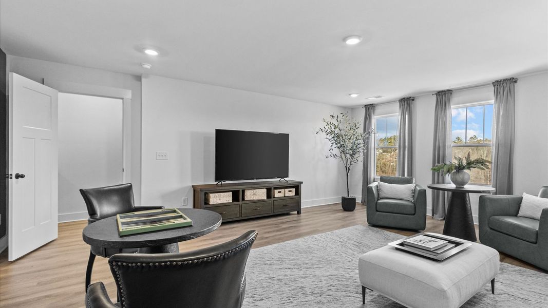 Representative furnished interior of a home built from the Wakefield - Finished Basement by DRB Homes in Pinebrook, Woodruff (Image 27).