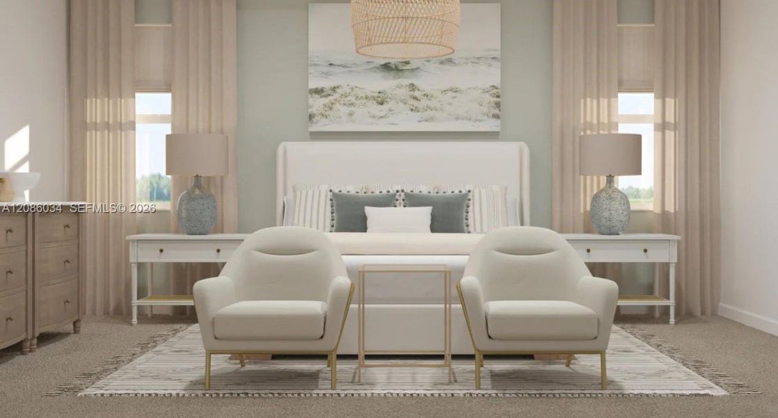 Furnished interior view inside a new home in Heron Pointe, Miami (Image 9).