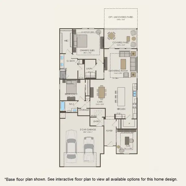 2D floor plan layout for the Mainstay by Del Webb in Del Webb Ocean Isle Beach, Shallotte, NC (Image 4).