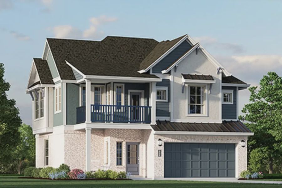 Representative exterior photo of a completed home built from the Springfield by Chesmar Homes in Balmoral, Humble, TX (Image 11).
