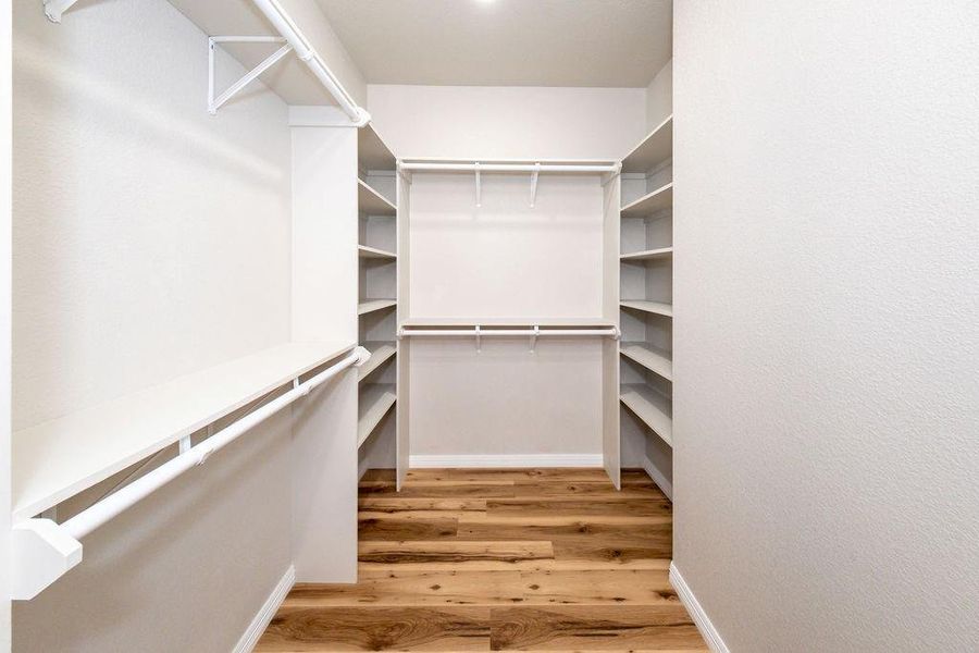 Walk in closet featuring hardwood / wood-style flooring