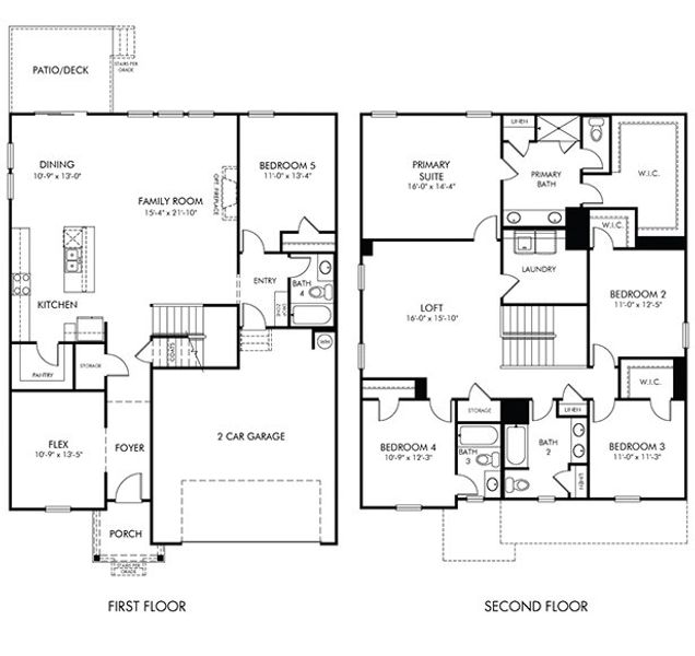 2D floor plan layout of this home in Mission Hills, La Vergne, TN (Image 2).