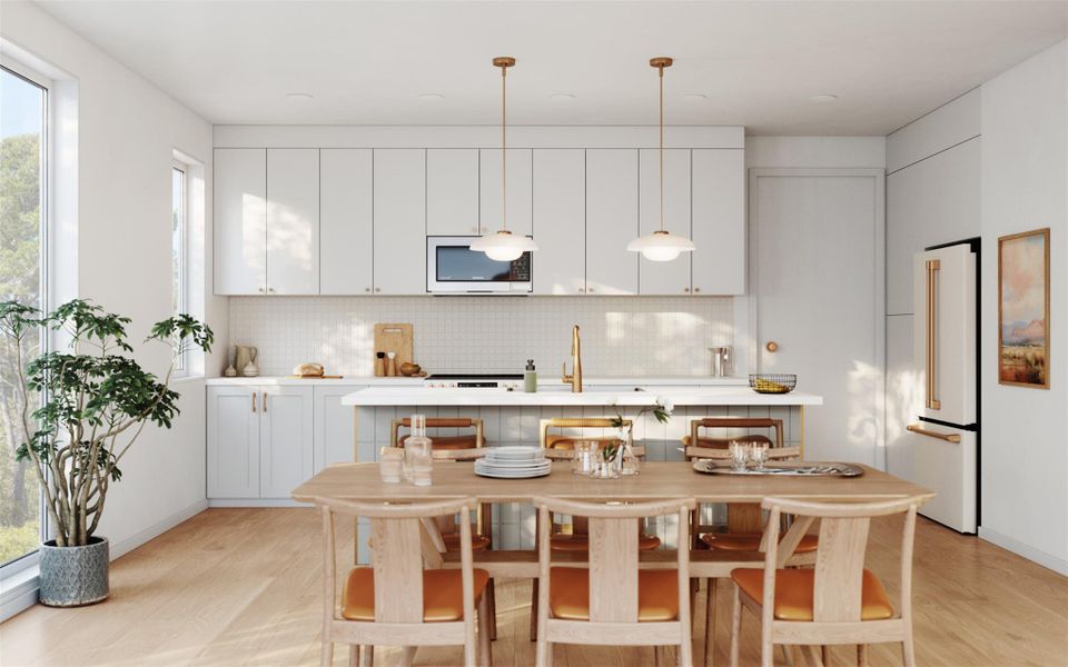 Kitchen featuring high end finishes, LG STUDIO appliances, premium quartz countertops, and artisan tile Kitchen featuring high end finishes, LG STUDIO appliances, premium quartz countertops, and artisan tile