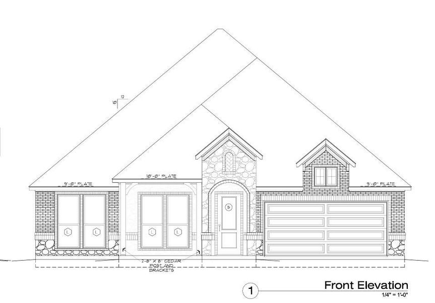 Exterior rendering of this home design in Whitestone Crest, Benbrook, TX (Image 1). Exterior rendering of this home design in Whitestone Crest, Benbrook, TX (Image 1).
