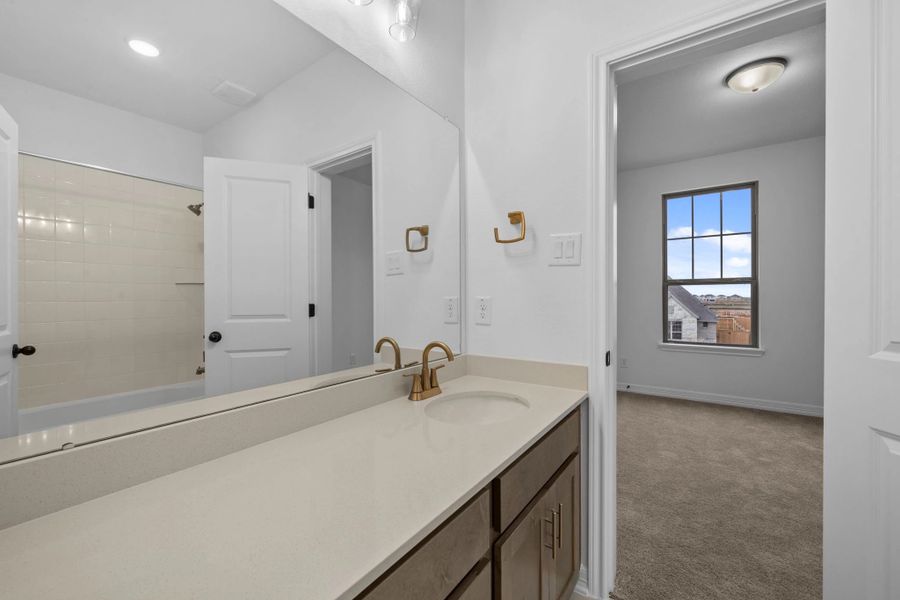 Third bathroom. Sample product photo. Actual exterior and interior selections may vary by homesite. Photo may be virtually staged.