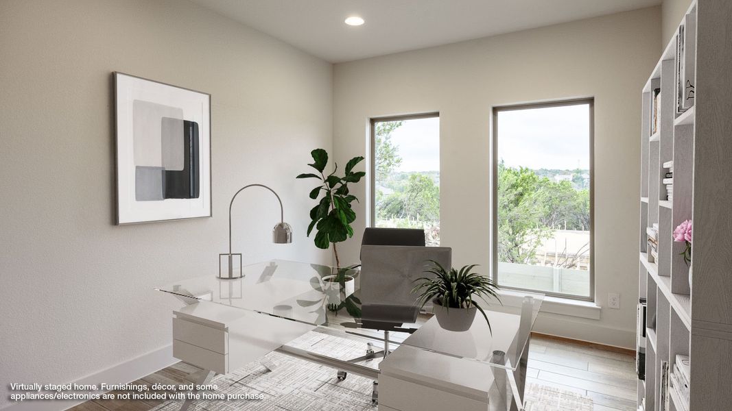 Furnished interior view inside a new home in Wolf Ranch 51', Georgetown (Image 8).