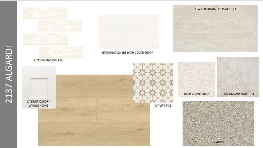 Design Selections.  Home is under construction and selections are subject to change.