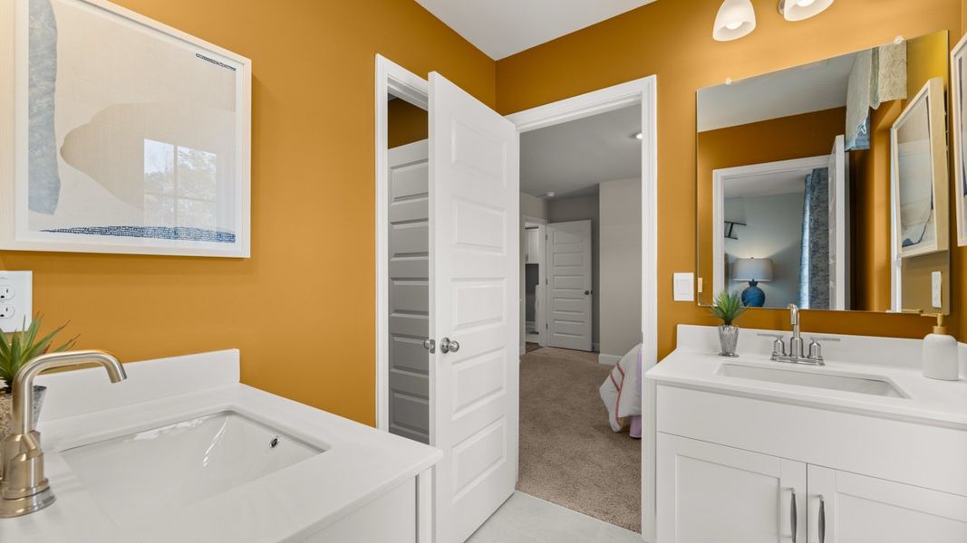 Representative furnished interior of a home built from the Savannah by D.R. Horton in Evergreen Crossing, Locust Grove (Image 39).