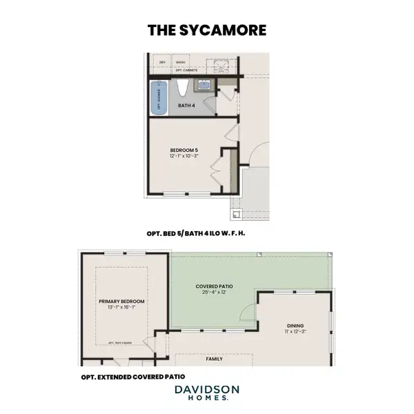 2D floor plan layout for the The Sycamore B by Davidson Homes LLC in Parks at Foster Crossing, Anna, TX (Image 21).