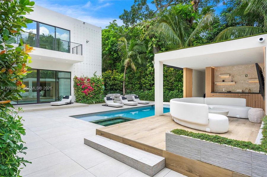 Exterior details and patio area of a home in , Miami (Image 3). Exterior details and patio area of a home in , Miami (Image 3).