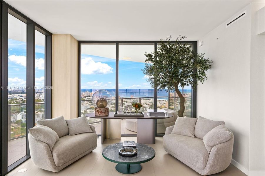 Furnished interior view inside a new home in Five Park, Miami Beach (Image 7). Furnished interior view inside a new home in Five Park, Miami Beach (Image 7).