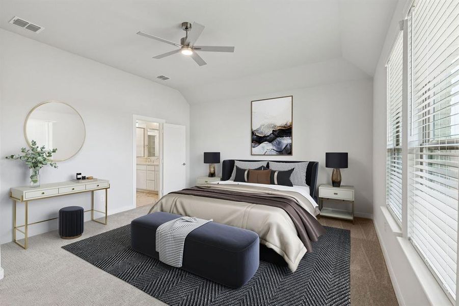 Primary Suite in the Stanley II home plan by Trophy Signature Homes – REPRESENTATIVE PHOTO