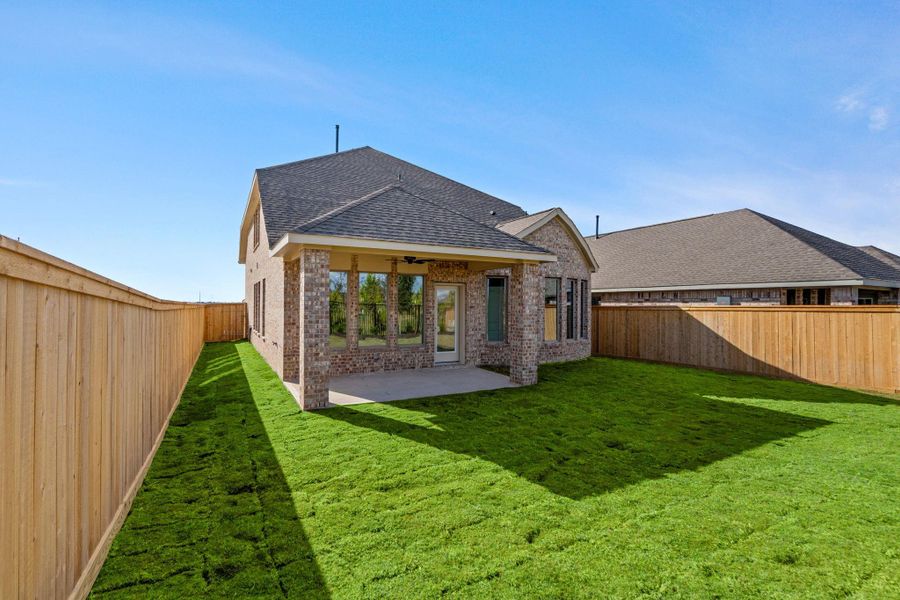 Exterior details and patio area of a home in Bridgeland 40', Cypress (Image 4). Exterior details and patio area of a home in Bridgeland 40', Cypress (Image 4).