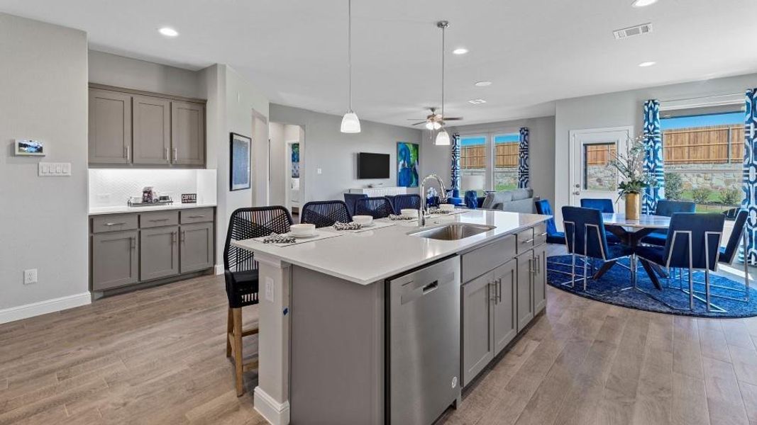 Furnished interior view inside a new home in Bluestem, Rhome (Image 5). Furnished interior view inside a new home in Bluestem, Rhome (Image 5).