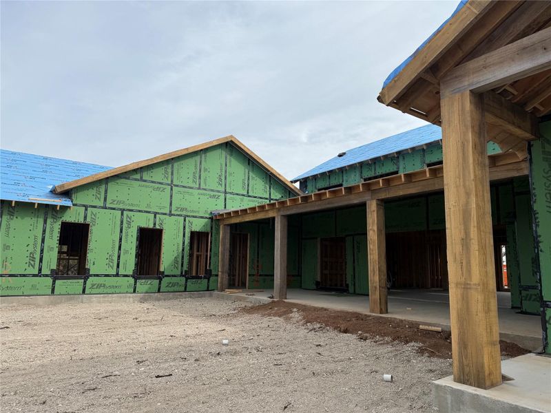 Covered North facing patio