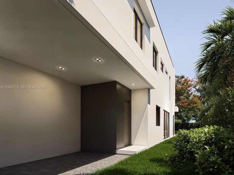 Exterior details and patio area of a home in , Miami (Image 3).