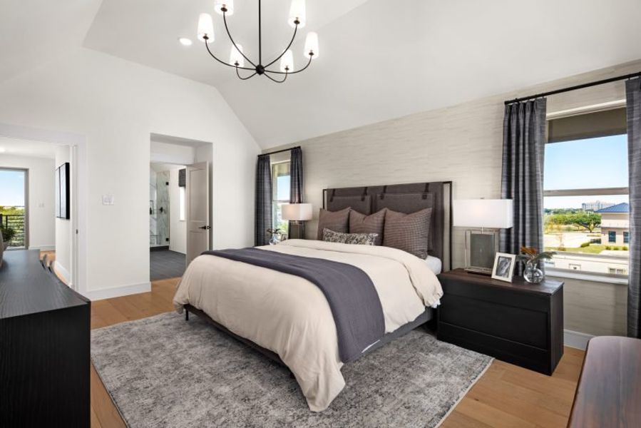 Furnished interior view inside a new home in Linkside Las Colinas, Irving (Image 10).