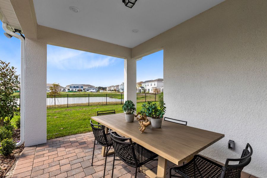 Exterior details and patio area of a home in The Landings at Live Oak Lake, St. Cloud (Image 2). Exterior details and patio area of a home in The Landings at Live Oak Lake, St. Cloud (Image 2).