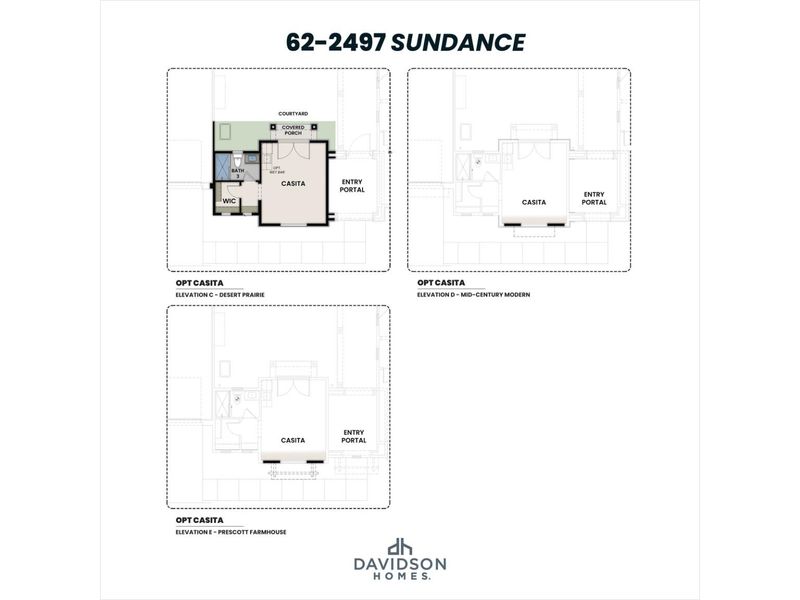 2D floor plan layout for the The Sundance C by Davidson Homes LLC in Hidden Hills, Prescott, AZ (Image 7).