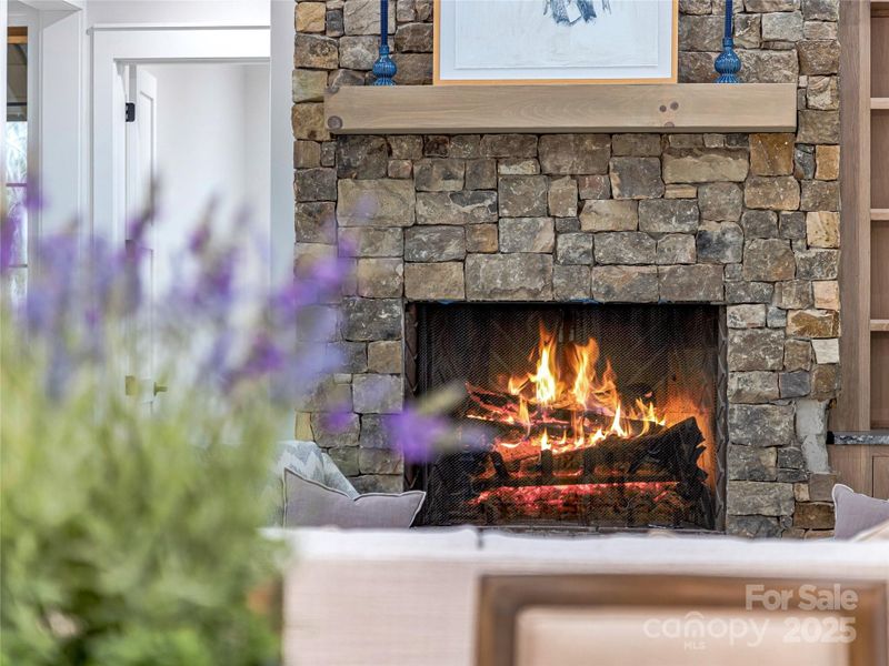 Cozy choice of propane gas or wood burnng firelplace Cozy choice of propane gas or wood burnng firelplace