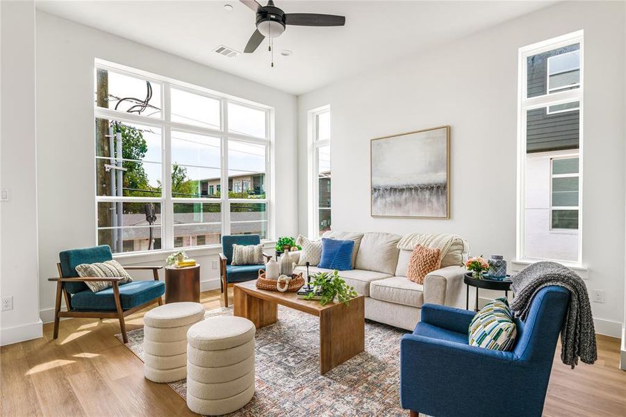 Furnished interior view inside a new home in , Farmers Branch (Image 12). Furnished interior view inside a new home in , Farmers Branch (Image 12).