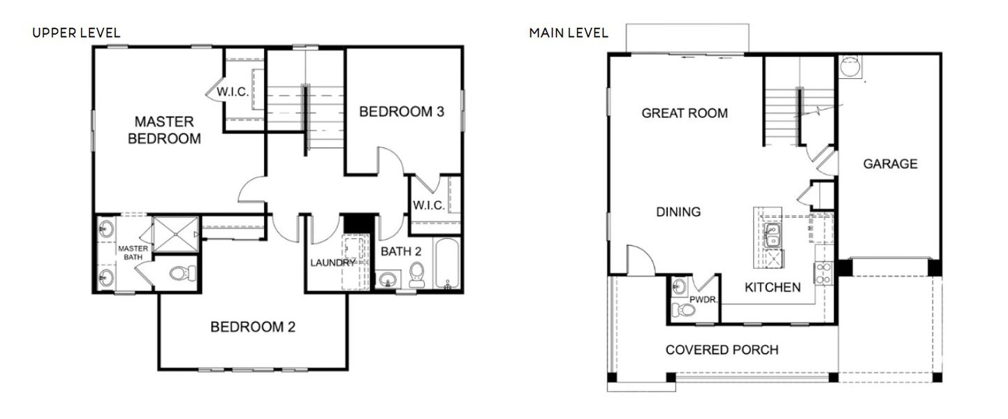 2D floor plan layout for the Coronado 2B by Encanto Living in Encanto at Bell Park, Phoenix, AZ (Image 2).