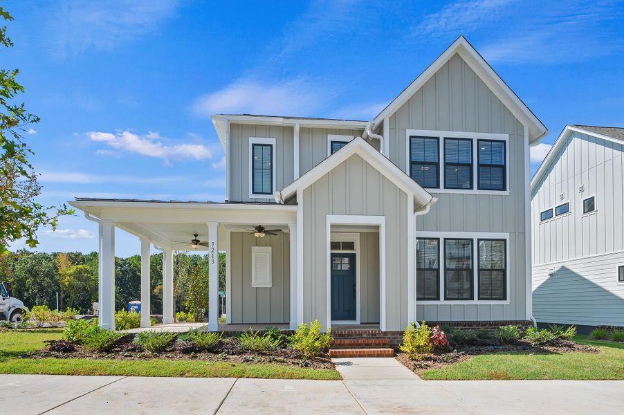 Representative exterior photo of a completed home built from the The Chennault by David Weekley Homes in The River District - Pioneer Collection, Charlotte, NC (Image 1). Representative exterior photo of a completed home built from the The Chennault by David Weekley Homes in The River District - Pioneer Collection, Charlotte, NC (Image 1).