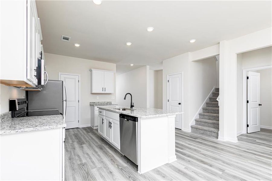 Furnished interior view inside a new home in Lake Preserve at Jackson Trail, Jefferson (Image 9). Furnished interior view inside a new home in Lake Preserve at Jackson Trail, Jefferson (Image 9).