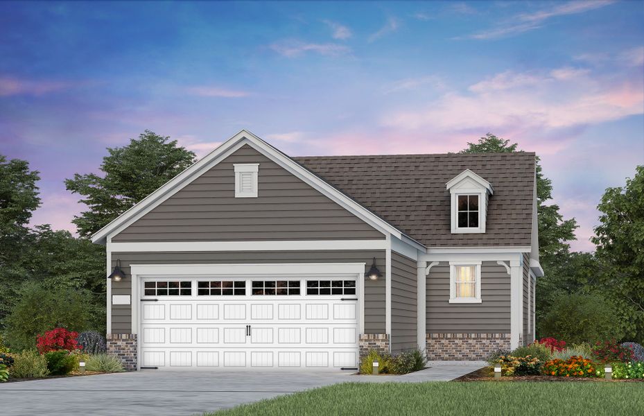 Representative exterior photo of a completed home built from the Alpine - Passport by Del Webb in Carolina Overlook, Clayton, NC (Image 1). Representative exterior photo of a completed home built from the Alpine - Passport by Del Webb in Carolina Overlook, Clayton, NC (Image 1).