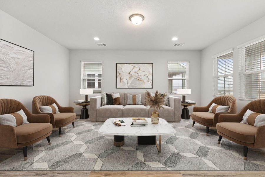 Open Concept Family Room - Virtually Staged