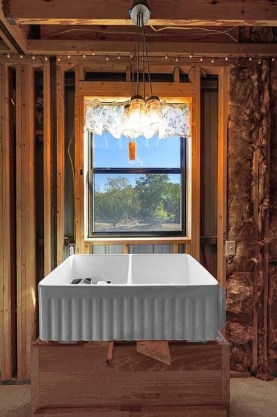 Kitchen Sink view of the back yard. Kitchen Sink view of the back yard.