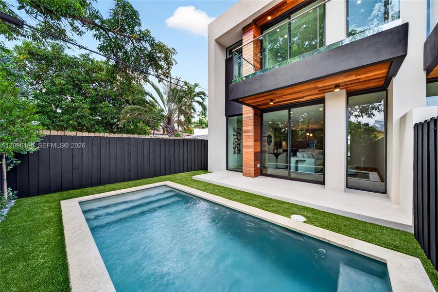 Exterior details and patio area of a home in , Miami (Image 25). Exterior details and patio area of a home in , Miami (Image 25).
