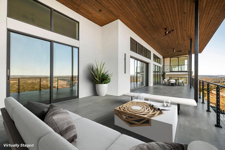 Exterior details and patio area of a home in , Spicewood (Image 27).