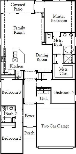 2D floor plan layout of this home in Chaparral Park, Oak Point, TX (Image 4).