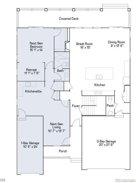 2D floor plan layout of this home in Willow Bend: The Grand Collection, Thornton, CO (Image 2).