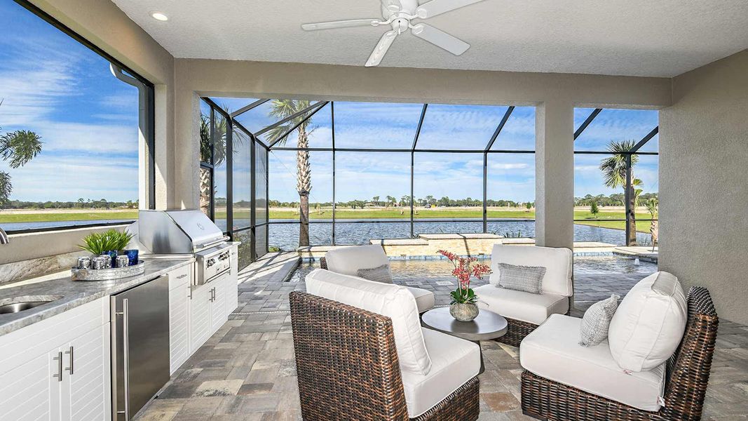 Exterior details and patio area of a home in Grand Park Real Estate and Homes for Sale in Sarasota, FL - Neal Communities, Sarasota (Image 3). Exterior details and patio area of a home in Grand Park Real Estate and Homes for Sale in Sarasota, FL - Neal Communities, Sarasota (Image 3).